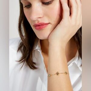 Kate Spade Gold Bracelet with Heart and Gem Accents